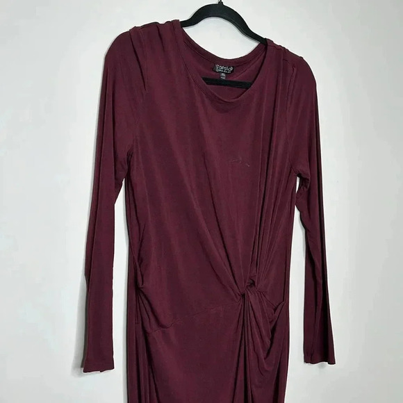 Top Shop Burgundy Side Knot Dress - Picture 5 of 10